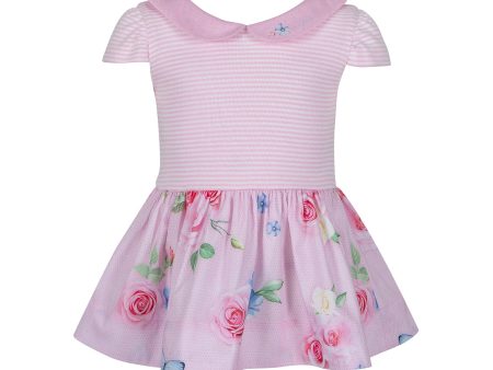 LAPIN HOUSE - Stripe Rose Dress - Pink Online