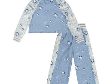 A DEE - A Dee On Ice Paula 2 Tone Diamond Print Tracksuit - Iced Blue For Discount