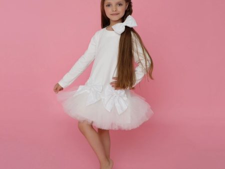 Daga - Be Like A Women Bow Tutu Dress - Cream on Sale