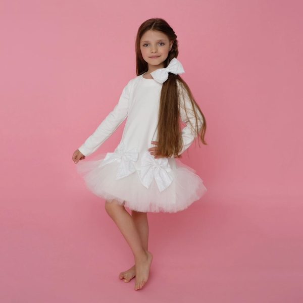 Daga - Be Like A Women Bow Tutu Dress - Cream on Sale