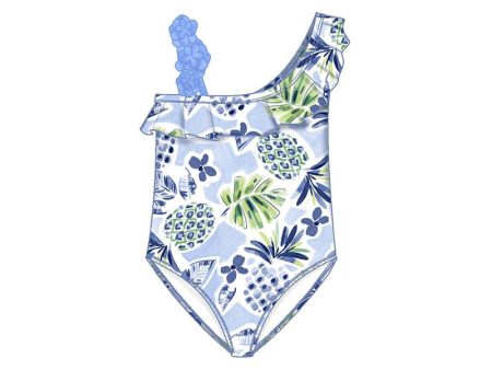 MAYORAL - Pineapple Pattern Swimsuit - Indigo For Discount