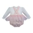 LITTLE A - Check Me Out Ella Lurex Frill Romper - Pink Online Hot Sale