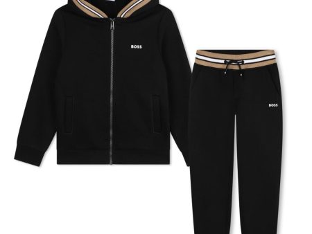 BOSS - Zip Hoodie Logo Tracksuit  -  Black Hot on Sale