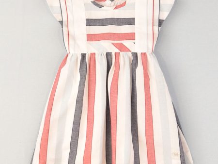 JOSE VARON - Stripe Dress - White Online now