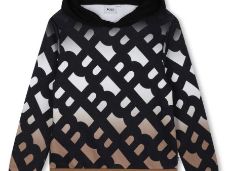 HUGO BOSS - Graphic Logo Hoodie -  Black on Sale