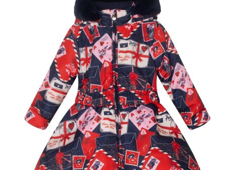 A DEE - From A Dee With Love Riley Envelope Print Jacket - Dark Navy For Sale