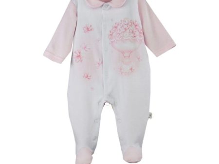 FIRST BABY - Hot Air Ballon Babygrow  - Pink For Sale