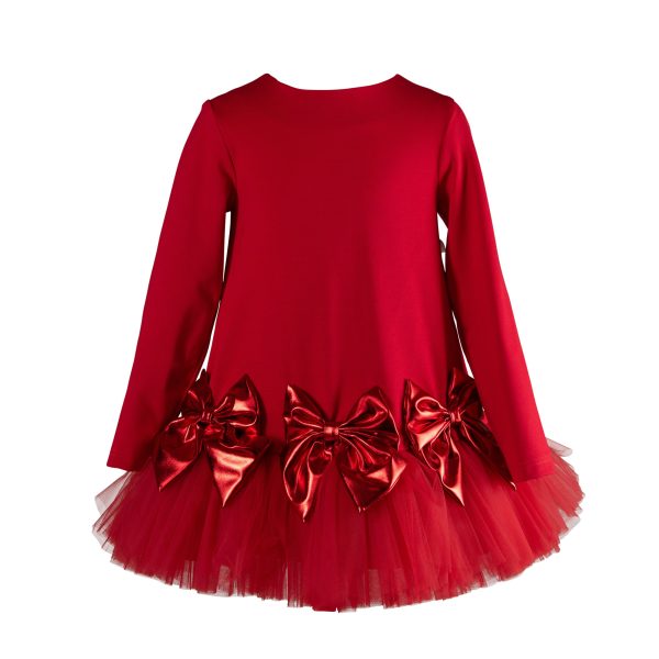 Daga - Follow My Heart Bow Tutu Dress - Red Fashion