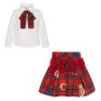 BALLOON CHIC - Tartan  Skirt Set - Red For Sale