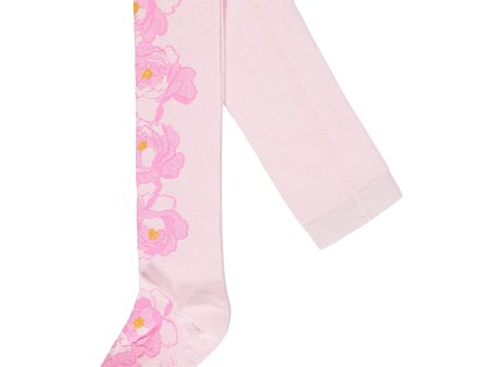 A DEE - Peony Dreams Amira Peony Print Tights - Pink Discount