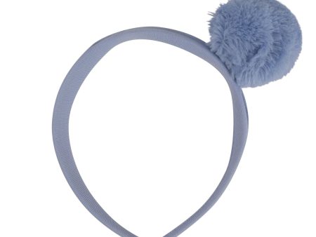 A DEE - A Dee On Ice Pommy Faux Fur Pom Pom Hairband - Iced Blue Cheap