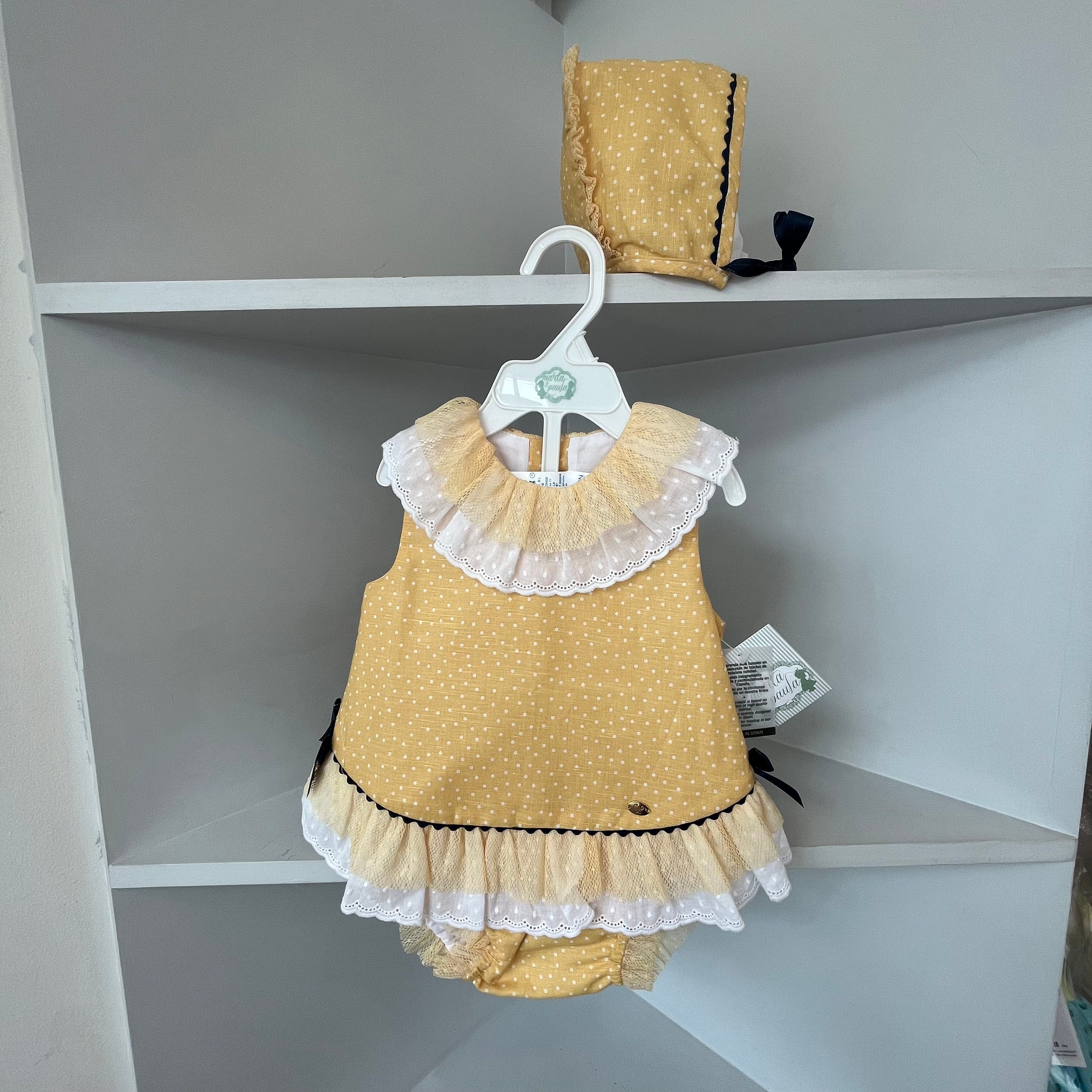 MARTA Y PAULA  DRESS WITH BONNET AND KNICKERS For Cheap