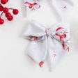 MEIA PATA -  Snowman Print Hair Bow - Whitek For Cheap