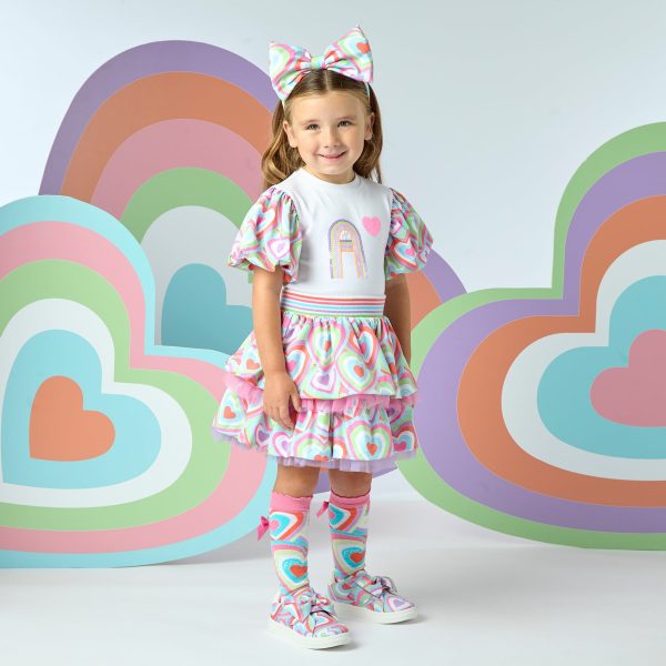 A DEE - Evita Pop Hearts Skirt Set - Bright White Online Sale