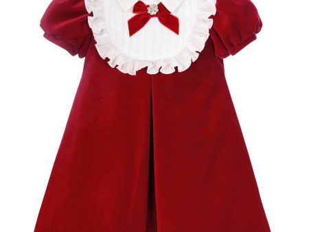 BALLOON CHIC - Velvet Bib Dress - Red Online