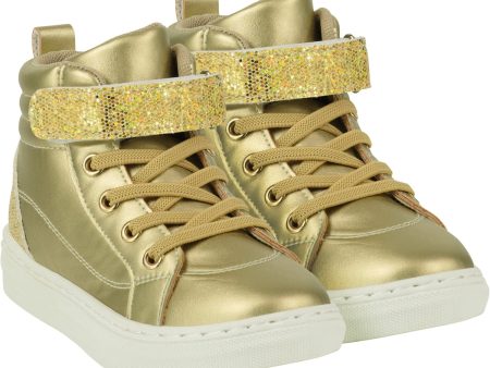 A DEE -  Baroque Love Glitzy Glitter High Top - Gold Hot on Sale