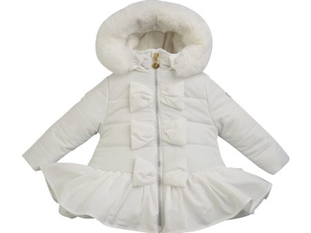 LITTLE A - Check Me Out Elsa Faux Fur Padded Trim Jacket - White Fashion