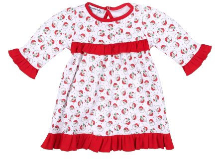 MAGNOLIA BABY -  Winking Santa Print Dress - Red For Cheap