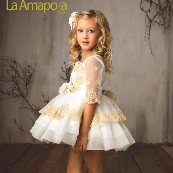 LA AMAPOLA - Mimosa Puffball Dress - Cream Cheap