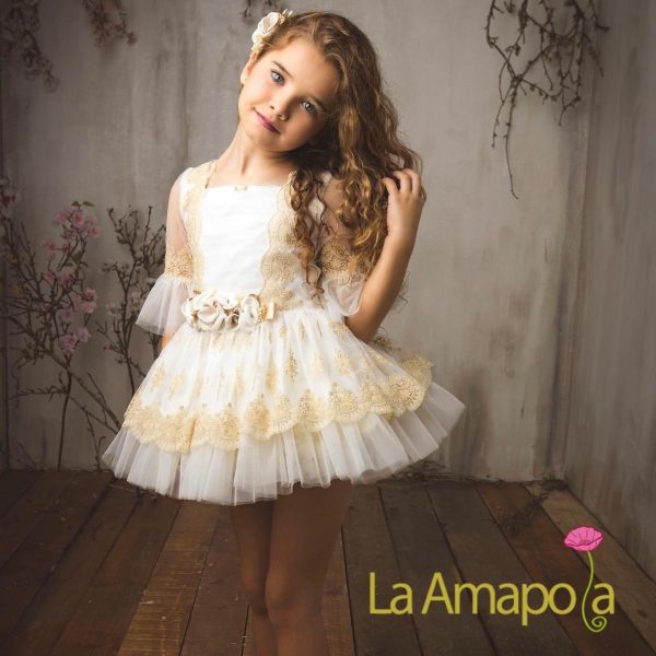 LA AMAPOLA - Mimosa Dropwaist Dress - Cream For Sale