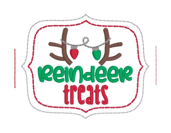 Reindeer Treats Jar band (3 sizes included) machine embroidery design DIGITAL DOWNLOAD For Cheap