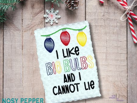 I Like Big Bulbs machine embroidery design (4 sizes included) DIGITAL DOWNLOAD Hot on Sale