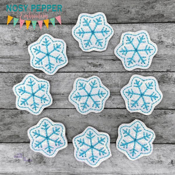 Snowflake Mini feltie embroidery file (single and multi files included) DIGITAL DOWNLOAD For Discount