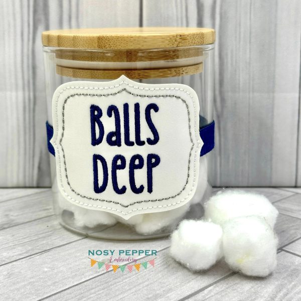 Balls Deep Jar band (3 sizes included) machine embroidery design DIGITAL DOWNLOAD on Sale