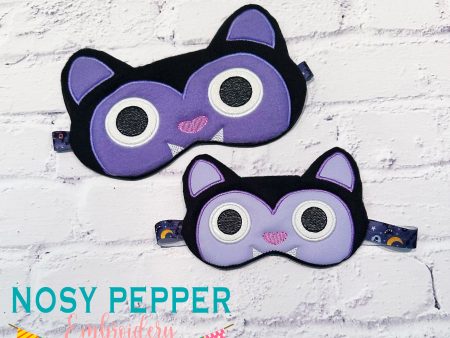 Bat Applique Sleep Mask machine embroidery design (2 sizes included) DIGITAL DOWNLOAD Online