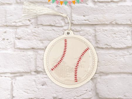 Baseball Applique Shaker bookmark bag tag ornament machine embroidery file DIGITAL DOWNLOAD For Cheap