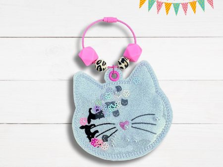 Cat shaker bookmark bag tag ornament machine embroidery file DIGITAL DOWNLOAD Discount