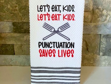 Punctuation Saves Lives machine embroidery design (4 sizes included) DIGITAL DOWNLOAD Discount