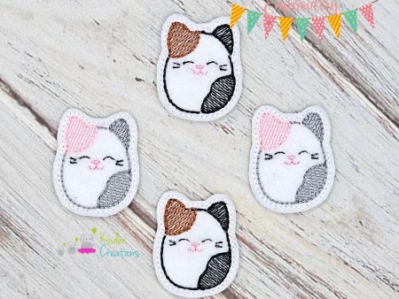 Calico Squishy feltie embroidery file (single and multi files included) DIGITAL DOWNLOAD Supply