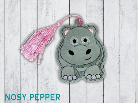 Chubby Hippo bookmark bag tag ornament machine embroidery file DIGITAL DOWNLOAD Sale