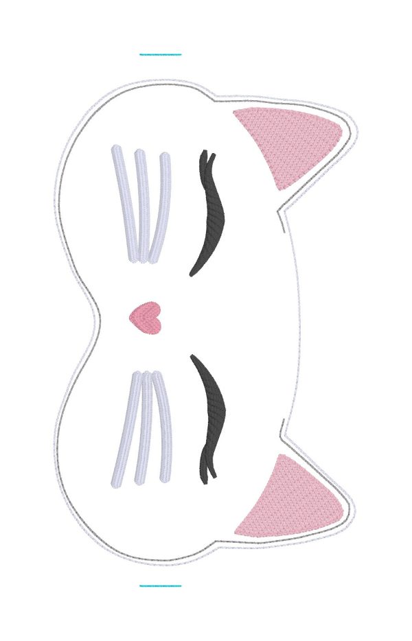 Cat Sleep Mask machine embroidery design (2 sizes included) DIGITAL DOWNLOAD Hot on Sale