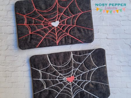 Spider Web mug rug machine embroidery design (4 sizes and 2 versions included) DIGITAL DOWNLOAD Cheap