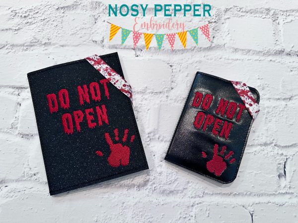 Do Not Open Notebook Cover (2 sizes available) machine embroidery design DIGITAL DOWNLOAD on Sale