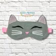 Cat Sleep Mask machine embroidery design (2 sizes included) DIGITAL DOWNLOAD Hot on Sale