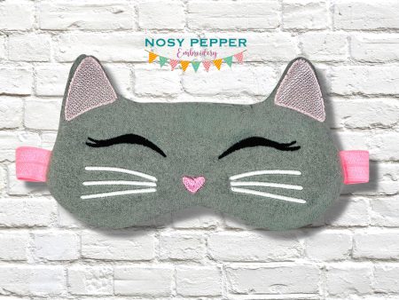 Cat Sleep Mask machine embroidery design (2 sizes included) DIGITAL DOWNLOAD Hot on Sale