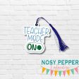 Teacher Mode bookmark bag tag ornament machine embroidery file DIGITAL DOWNLOAD Supply