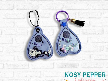 Planchette shaker snap tab and eyelet fob machine embroidery file (single and multi files included) DIGITAL DOWNLOAD Cheap