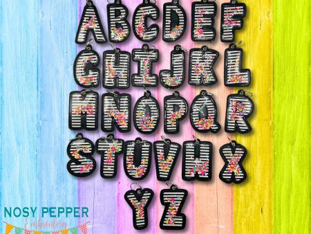 Alphabet shaker bookmark bag tag ornament set of 26 letters machine embroidery file DIGITAL DOWNLOAD Online