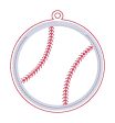 Baseball Applique Shaker bookmark bag tag ornament machine embroidery file DIGITAL DOWNLOAD For Cheap