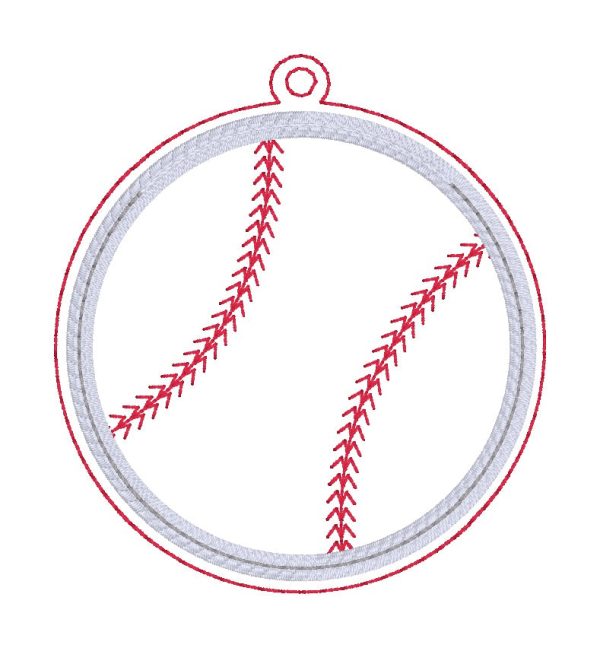 Baseball Applique Shaker bookmark bag tag ornament machine embroidery file DIGITAL DOWNLOAD For Cheap