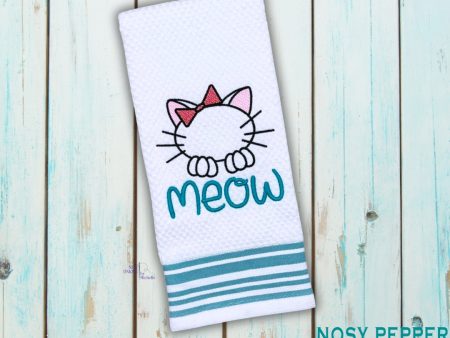 Meow Kitty Outline embroidery design (5 sizes included) DIGITAL DOWNLOAD Hot on Sale