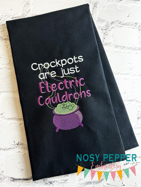 Crockpots Are Just Electric Cauldrons machine embroidery design (4 sizes included) DIGITAL DOWNLOAD Sale