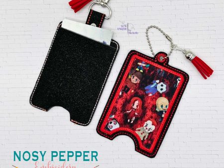 Applique lanyard card case machine embroidery design (eyelet and snap tab designs included) DIGITAL DOWNLOAD Online Hot Sale