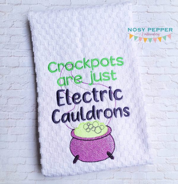 Crockpots Are Just Electric Cauldrons machine embroidery design (4 sizes included) DIGITAL DOWNLOAD Sale