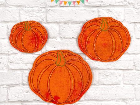 Pumpkin Line ITH Mug rug envelope style machine embroidery design (5 sizes included) DIGITAL DOWNLOAD For Discount