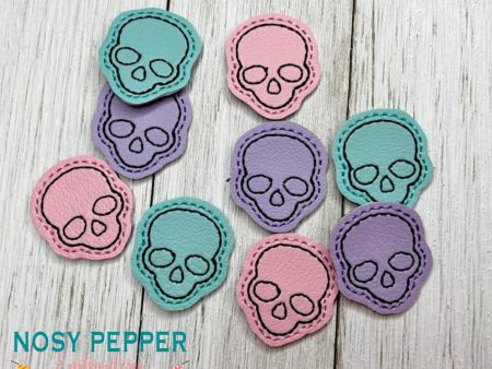 Mini Skull feltie embroidery file (single and multi files included) DIGITAL DOWNLOAD Sale